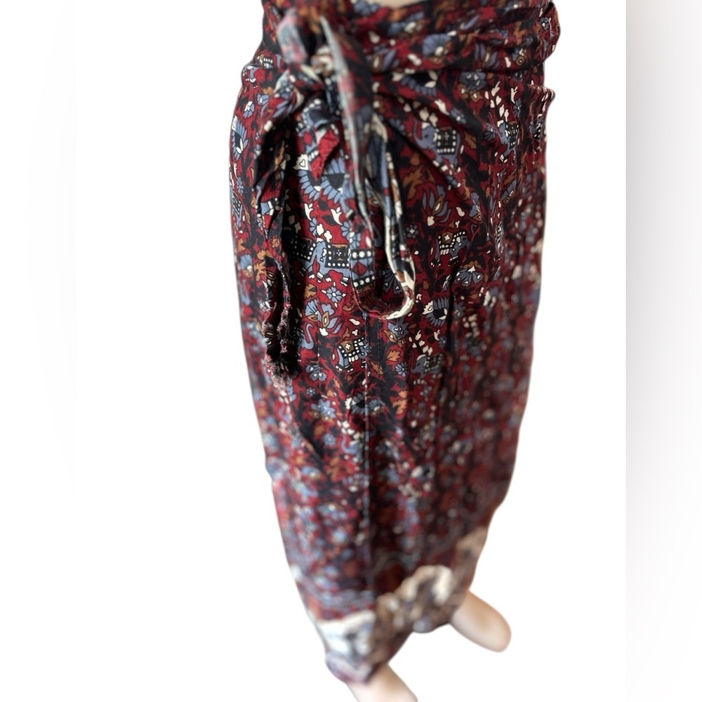 Hand crafted vintage novelty elephant hippie boho wrap skirt - Picture 5 of 8